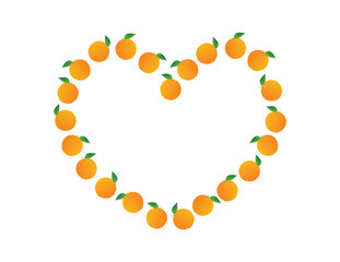 Heart Shape From Oranges Fruits