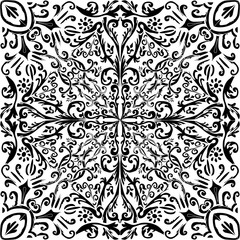 black abstract square decorated symmetrical design