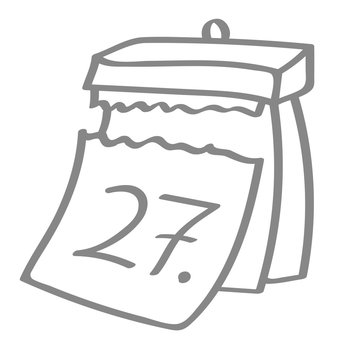 Handgezeichneter Kalender - Tag 27 in grau