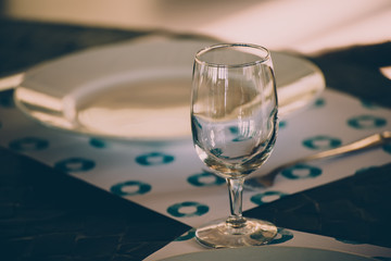 Table set in restaurant