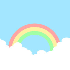 雲の背景　正方形　虹