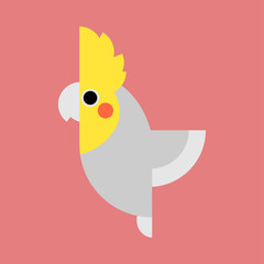 cockatiel parrot vector. cockatiel bird vector icon in flat style