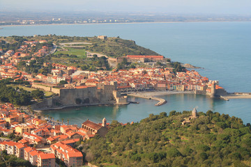 The famous Town of Collioure, in the foothills of the Pyrenees, located in Vermeille coast, the last stretch of the Rousillon coast before the Spanish border