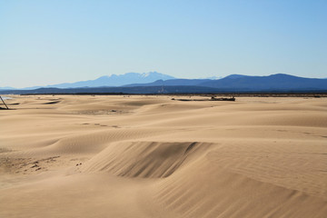 The Amazing sandy beach in Gruissan in the Aude department, France