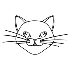 face of cute cat line style icon vector illustration design