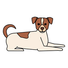 white dog with brown spotted isolated icon vector illustration design