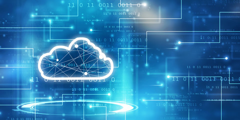 Fototapeta premium 2d rendering technology Cloud computing 