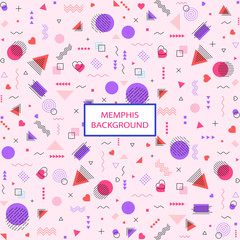 Geometric pattern background in memphis style