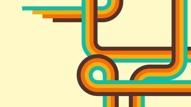 Abstract retro background, moving digital lines 4k. 