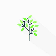 Green trees and leaves - icon illustration