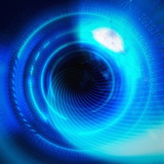 抽象的な円形の青い光線
