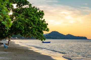 Sunrise at White sand beach,  Koh Chang, Thailand