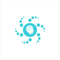 brain and medical water logo concept. Health water logo designs vector