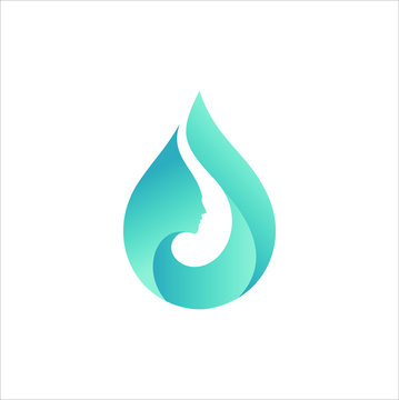brain and medical water logo concept. Health water logo designs vector