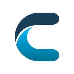 modern blue color letter c logo design