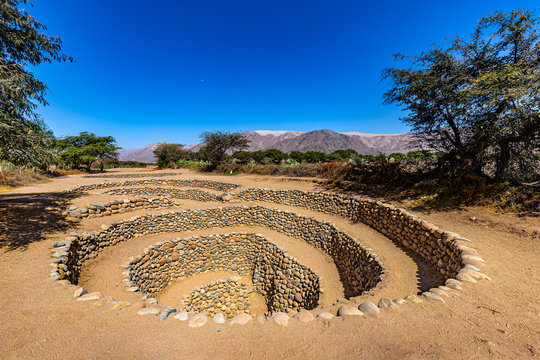 Peru, Ica Region. City of Nazca. The Cantalloc Aqueducts