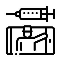 Doctor Syringe Icon Vector. Outline Doctor Syringe Sign. Isolated Contour Symbol Illustration