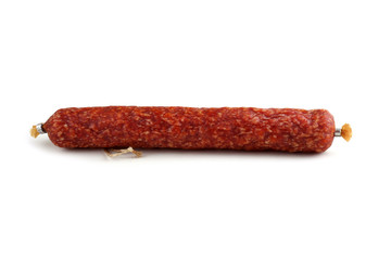Cervelat sausage isolated on white