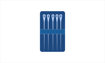 Sewing needle icon for stitching and needlework