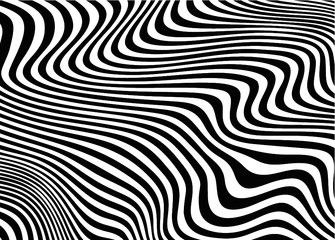 Modern black and white wavy background. Vector illustration