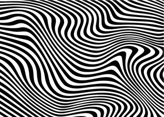  Beautiful modern background of black and white wavy lines. Vector illustration