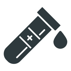 Test tube icon on white background