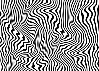 Modern black and white background of vertical swirling lines. Vector illustration