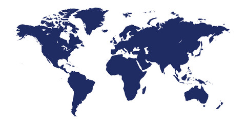 Fototapeta na wymiar Colorful vector world map. North and South America, Asia, Europe, Africa, Australia