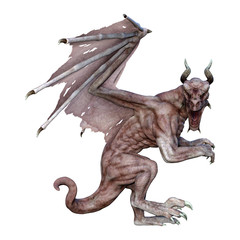 Fototapeta premium 3D Rendering Fairy Tale Dragon on White