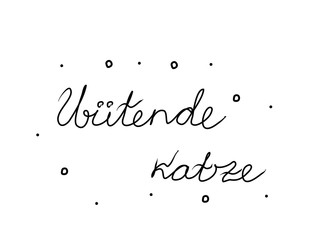 Wütende Katze phrase handwritten with a calligraphy brush. Angry cat in german. Modern brush calligraphy. Isolated word black