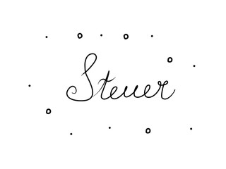 Steuer phrase handwritten with a calligraphy brush. Tax in german. Modern brush calligraphy. Isolated word black