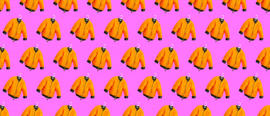 Seamless pattern.  Fashion orange jacket bomber Use for t-shirt, greeting cards, wrapping paper, posters, fabric print.