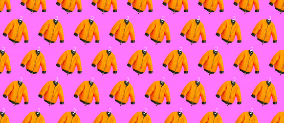 Seamless pattern.  Fashion orange jacket bomber Use for t-shirt, greeting cards, wrapping paper, posters, fabric print.