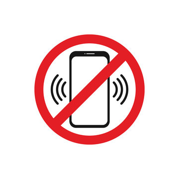 Warning Sign Switch Off Phone. Vector Icons