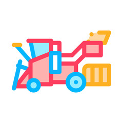 Harvester Machine Icon Vector. Outline Harvester Machine Sign. Isolated Contour Symbol Illustration