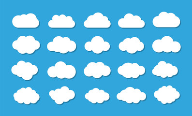 Fototapeta premium Clouds on the blue sky. Vector illustration