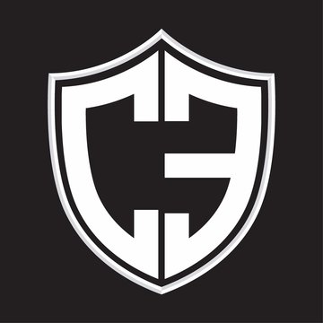 recommend clip art: CE Logo monogram with shield shape isolated on outline design template