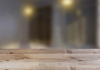 Background with empty wooden table. Flooring