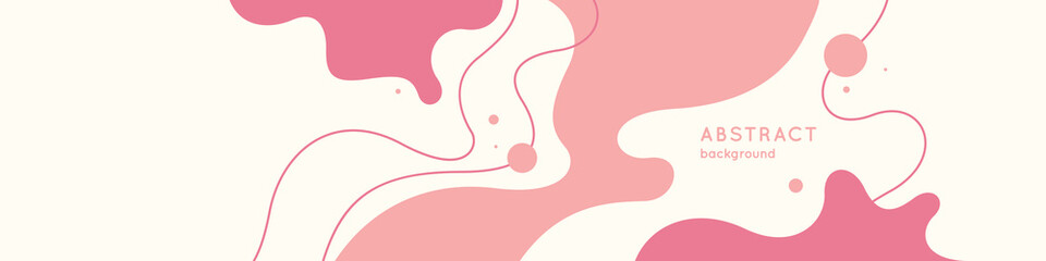 Trendy abstract background. Composition of amorphous forms and lines. Template for social networks.
