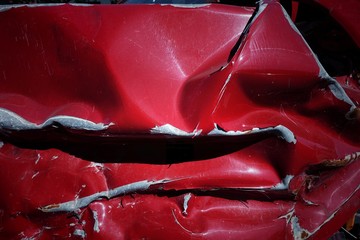 metal parts of the car after an accident