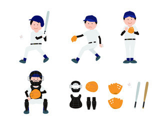 baseball, sports, man, boy, set