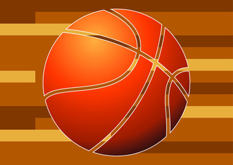 Basketball on court vector illustration