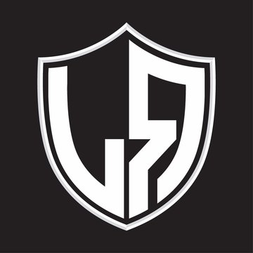 recommend clip art: LR Logo monogram with shield shape isolated on outline design template