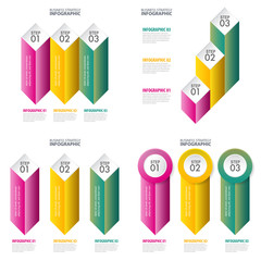 Set of Vector infographic element design template with clean and modern color