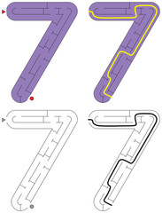 Easy number maze - number 7