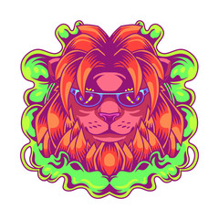 Lion head mascot logo 