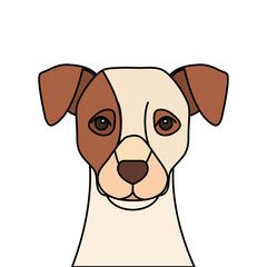 face of white dog with brown spot vector illustration design