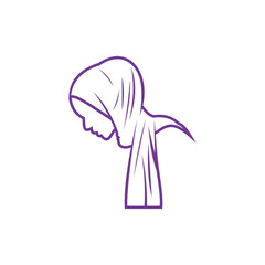 muslim veil Logo template vector illustration design