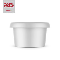 White matte plastic container vector mockup.