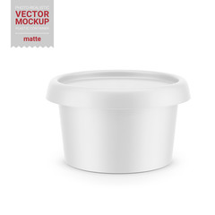 White matte plastic container vector mockup.